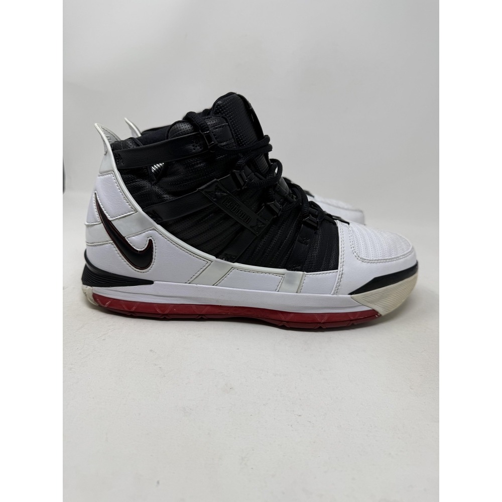 Nike Zoom LeBron 3 Retro Shoes Mens Size 11.5 White Black Basketball AO2434-101
